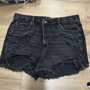 American eagle black denim shorts